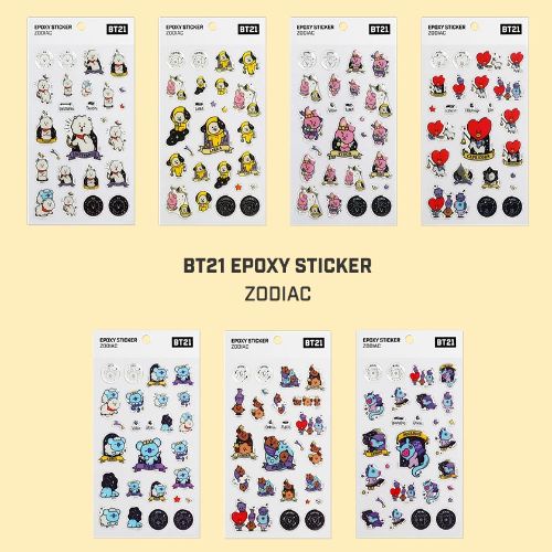 

BT21 EPOXY STICKER[ZODIAC] I Stiker BT21 ZODIAK I Stiker Lucu BT21 I Koleksi BT21