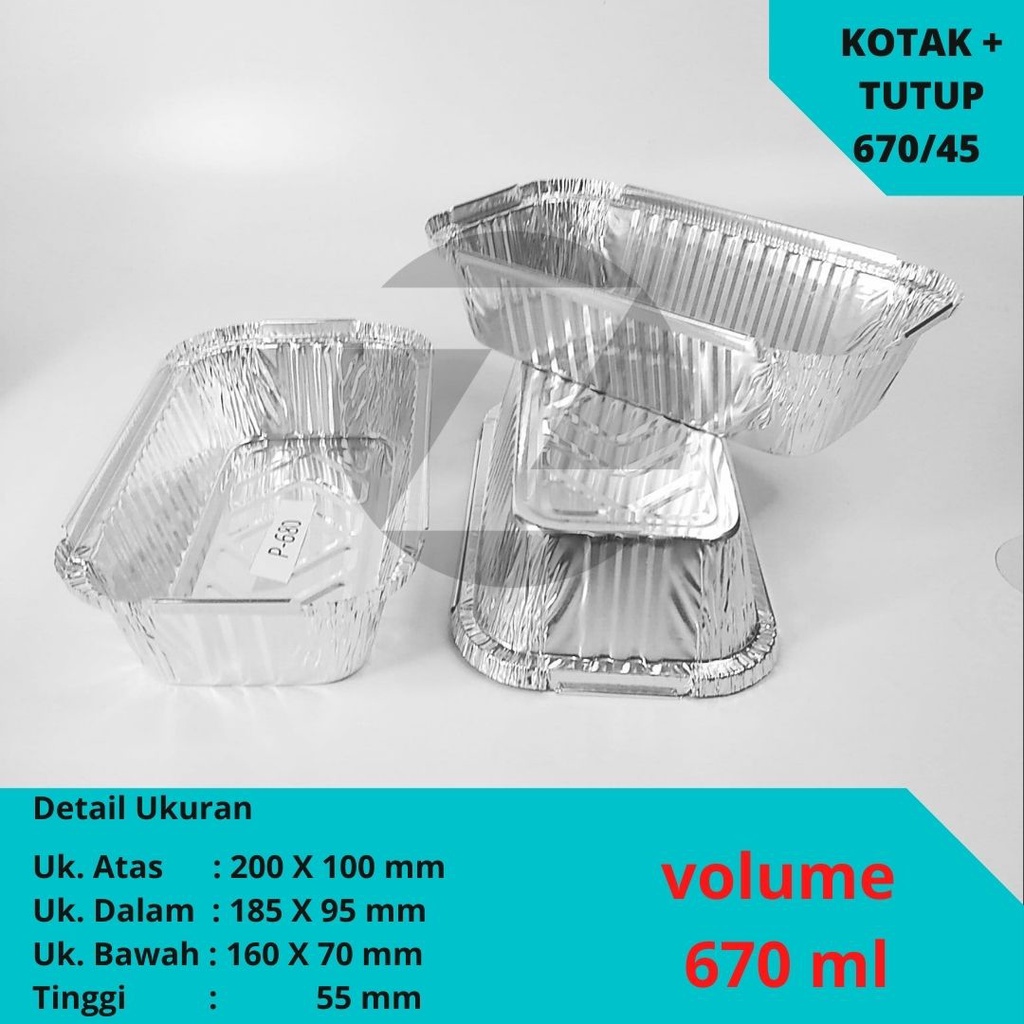 Alumunium Foil 670/45 + Tutup Premium Tray Aluminium Foil Cup BX 680 / P680
