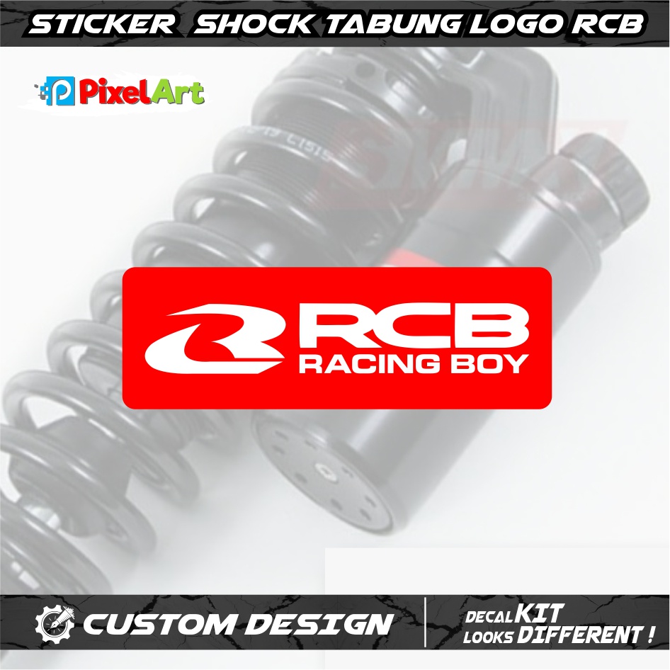 STIKER SHOCK TABUNG BELAKANG RACING BOY STICKER BOTTOM SHOK RCB LOGO RACING BOY AWET PREMIUM QUALITY