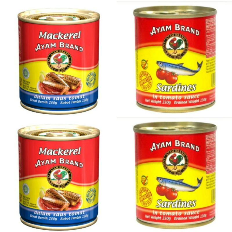 

AYAM BRAND MACKEREL 230G | SARDINES 230G