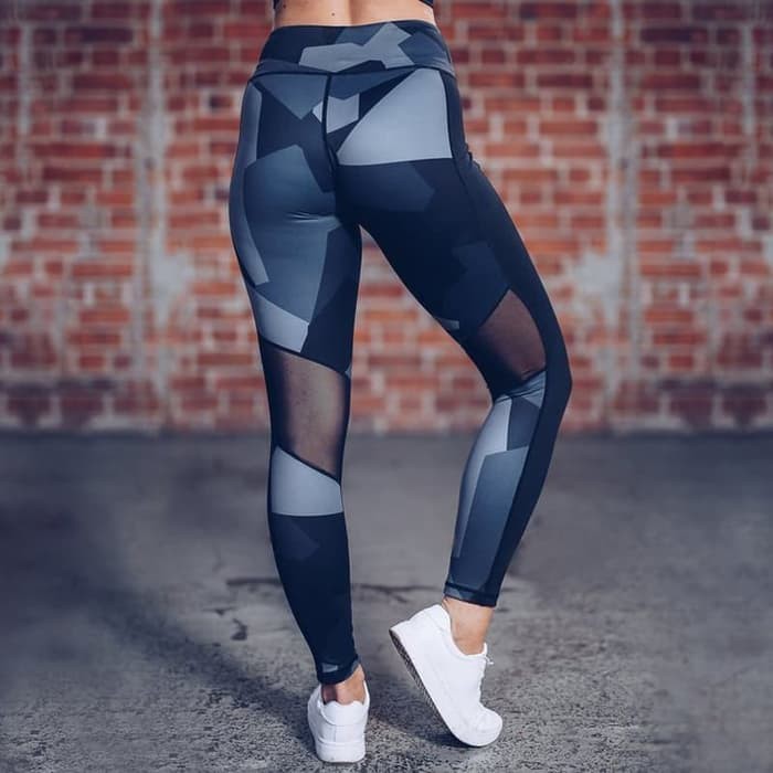 TBI Sport Legging Mesh Print Celana Olah Raga Running, Gym, Yoga Zumba