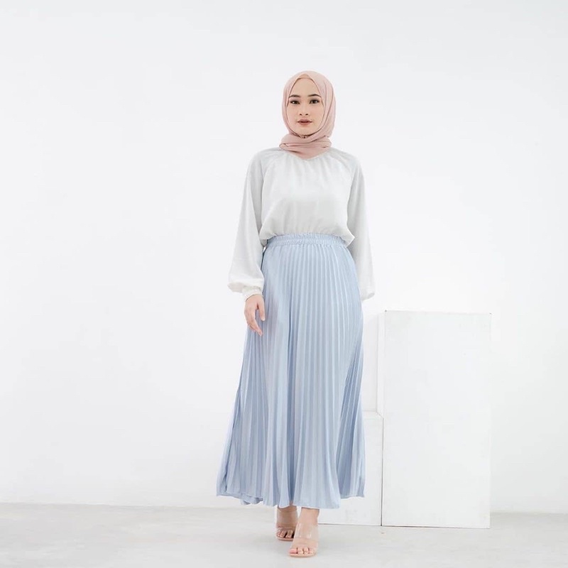 Rok Plisket Hyget Premium Rok Plisket Panjang Polos
