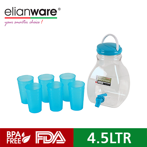 Elianware PET Water Dispenser Set Free Gelas 4.5 L BPA Free