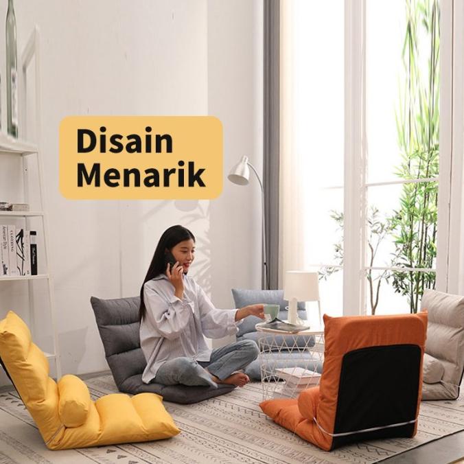 Kursi Santai Lipat lesehan senderan lantai sofa depan tv minimalis bag - 6 Petak, Biru
