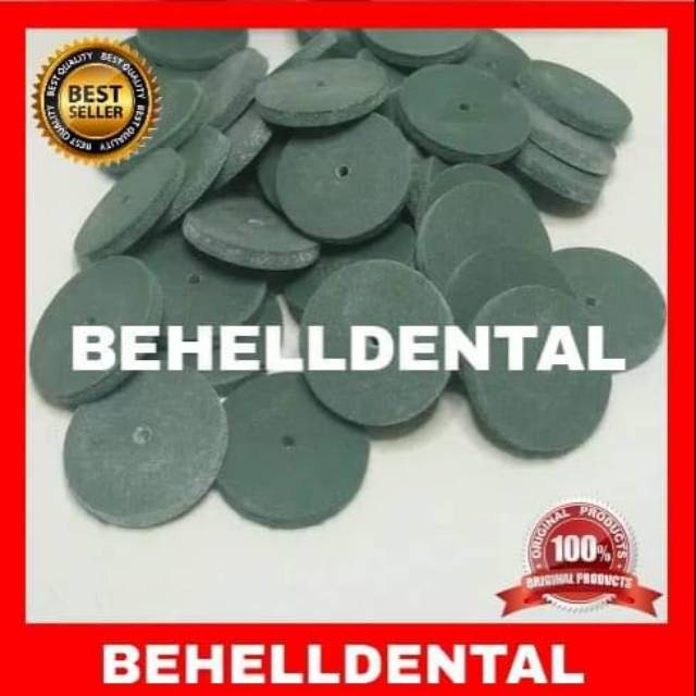 rubber disc hijau untuk poles gigi palsu Stone bur green