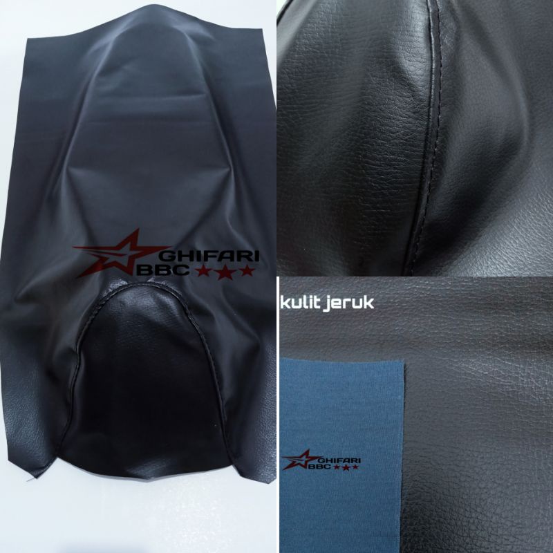 SARUNG JOK MOTOR HITAM POLOS KULIT JERUK UDAH JAHIT DEPAN / JAHIT KEPALA