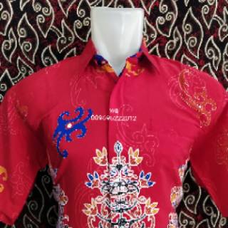 Baju batik  khas dayak kalimantan  tengah  laki laki pdk 