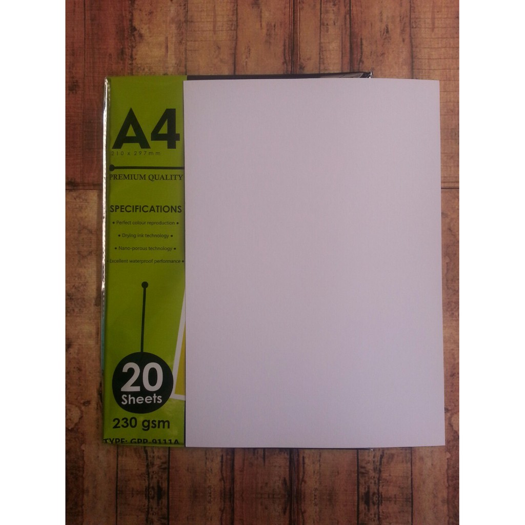 Kertas Photo A4 - Photopaper - V-Tec Waterproof Glossy Paper 230 Gsm - GPP