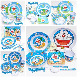 Jual PERALATAN MAKAN SET MELAMINE DORAEMON SUMMER/DORAEMON DORA