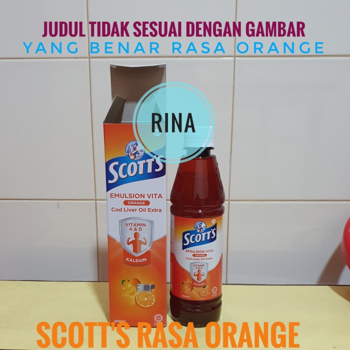 NEW Scott's Scott Emulsion Cod Liver Oil Extra Original Malaysia 400ml - Original