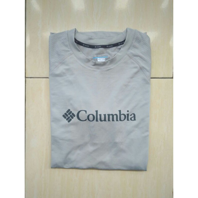 Baselayer Omni Heat Pria Columbia | Manset Olahraga Cowok | Kaos Outdoor Thermal Foil Light Grey
