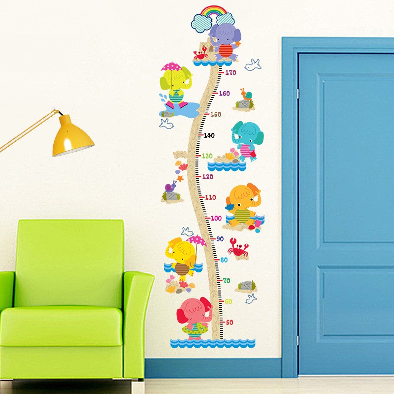 Reliza Wall Sticker Pengukur Tinggi Badan Gajah Anak Elephant animal Stiker Dinding LDR9267