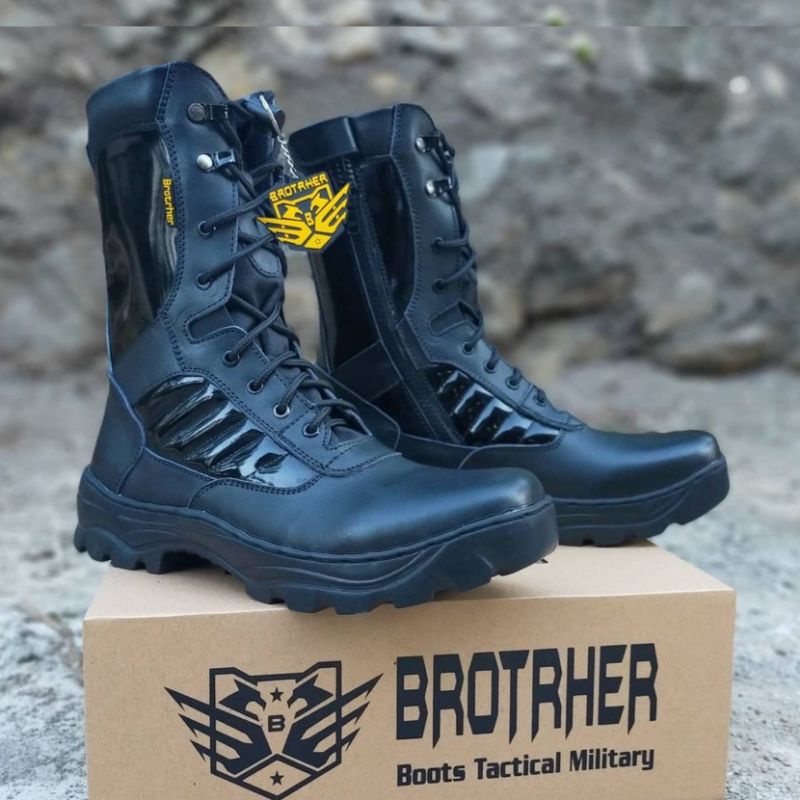 SEPATU PDL BROTRHER KULIT ASLI SEPATU PDL TNI POLRI SECURITY SATPAM SEPATU BOOTS PRIA WANITA