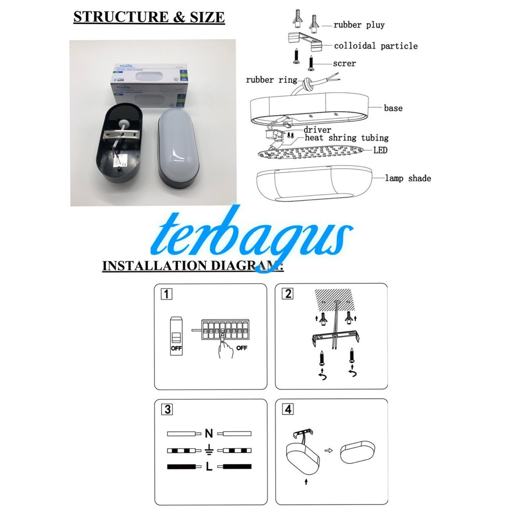 Lampu Dinding lampu tangga 8W Ball Ice LED Lorong Kapal Outdoor IP65