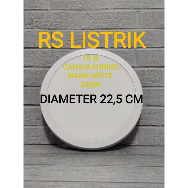 LAMPU DOWNLIGHT LED PANEL OB BULAT 18W 18W KUNING WARM WHITE 3000K OUTBOW ROUND