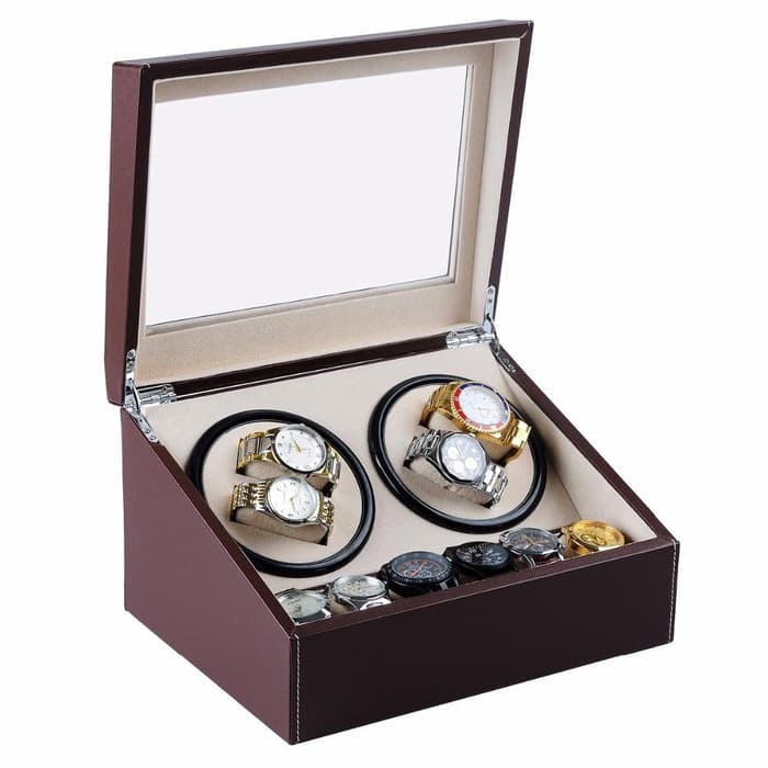 Pemutar Jam Tangan Otomatis WW001 Watch Winder 4 and 6 Bonus Adaptor