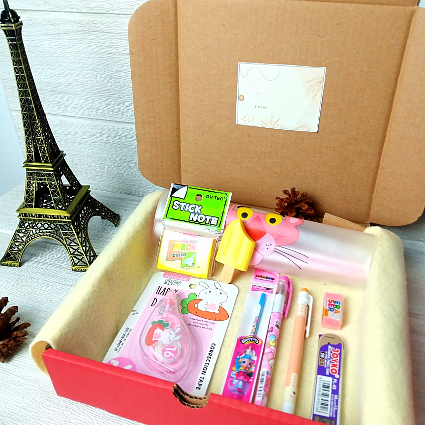 

Hampers Gift Box Stationery / PAKET ALAT TULIS 9 IN 1 / kado Ulang tahun