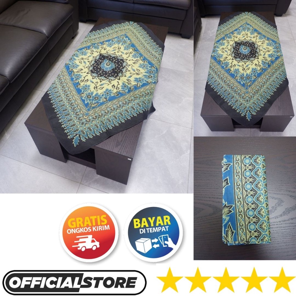 Taplak Meja Ruang Tamu Set Kain Batik Persegi Empat Kotak Ukuran 100 x 100 Bahan Katun Halus Table R