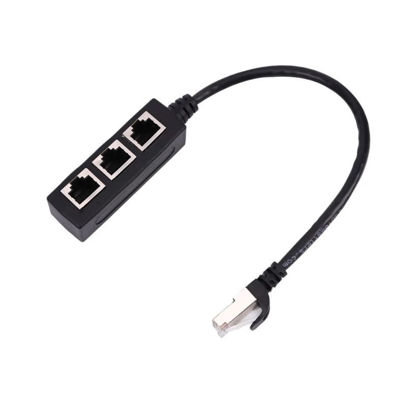 Ethernet RJ45 Splitter 1 Male to 3 Female Port Lan Cable