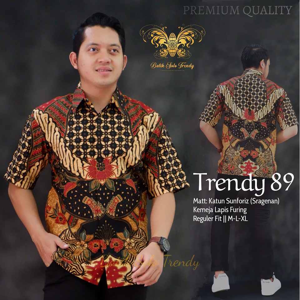 TRENDY 89 KEMEJA BATIK LENGAN PENDEK KAIN HALUS MURAH