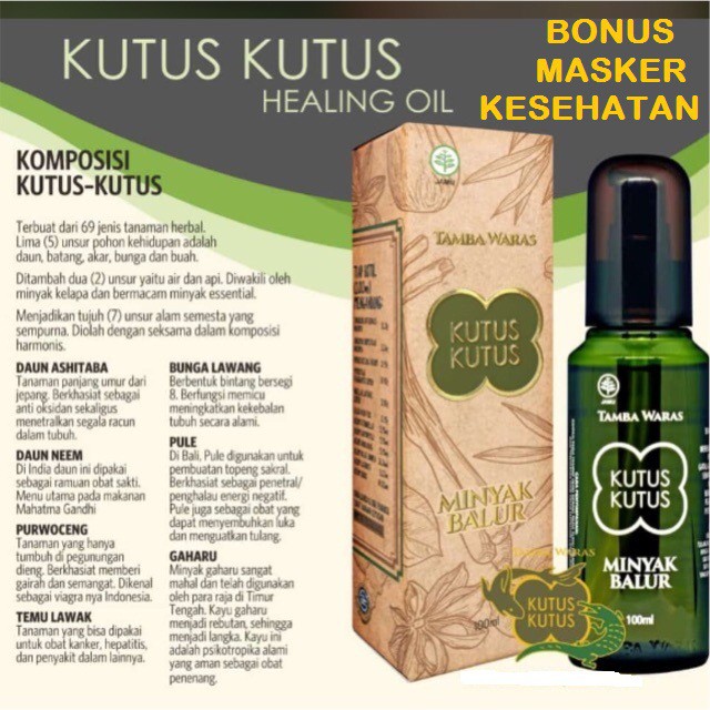 MINYAK KUTUS KUTUS ASLI 100% BONUS MASKER KESEHATAN