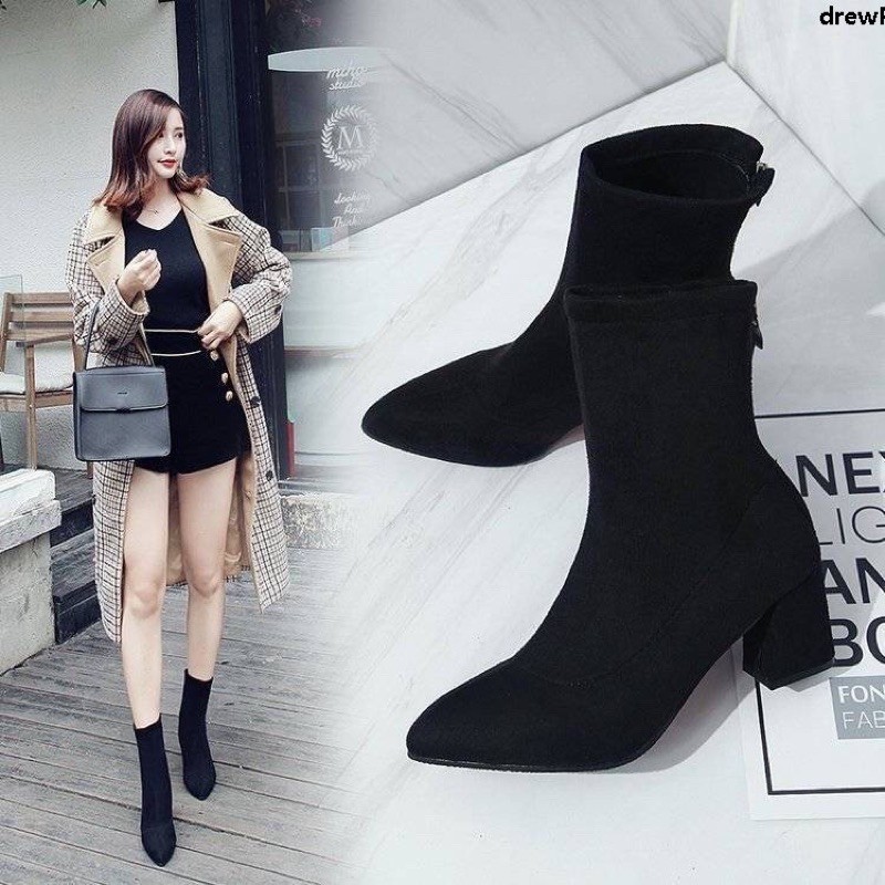 BT17 SEPATU ANKLE BOOTS IMPORT WANITA KOREA BRITISH SUEDE SIZE 39 REAL PICTURE