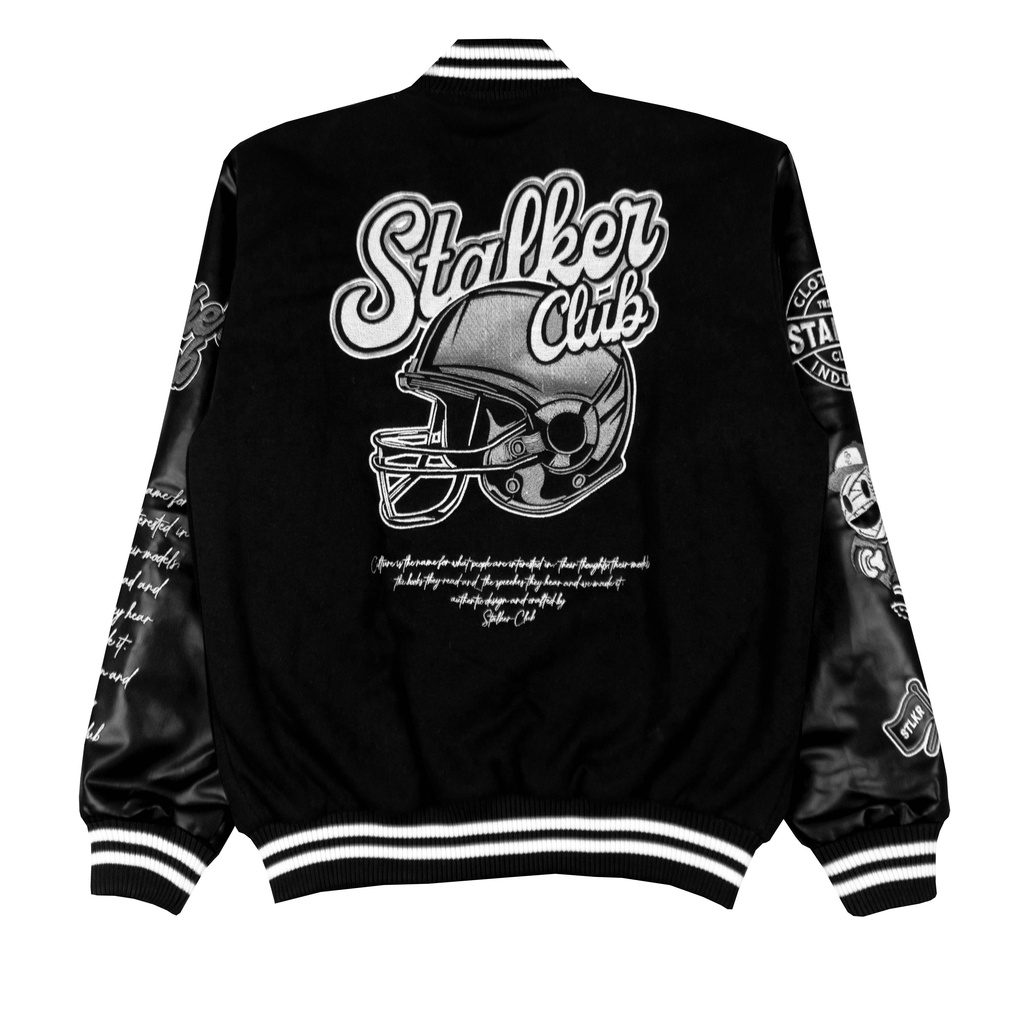 Stalker Jacket Varsity - Rugby Hitam