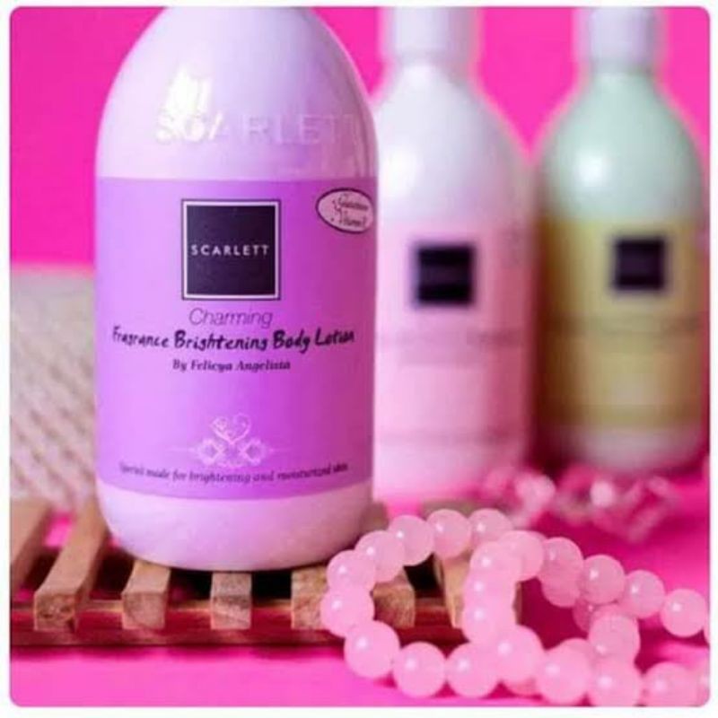 Paket 2 in 1 Scarlett Whitening Body Lotion Romansa dan Scarlett Whitening Shower Scrub Pomegranate