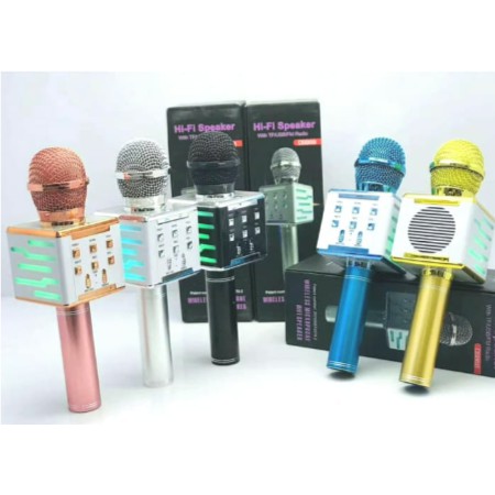 Mic karaoke KTV LED Smule Mikrofon Bluetooth WS868 Portable Microphone Wireless DS868 DS-868