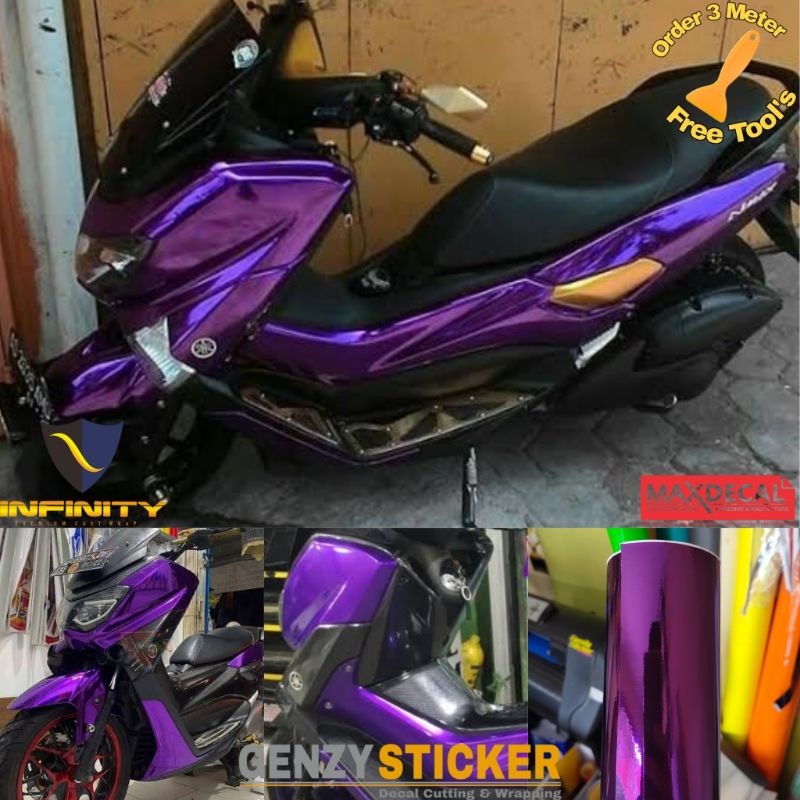 stiker skotlet ungu violet chrome mirror sticker ungu candy glossy metalik