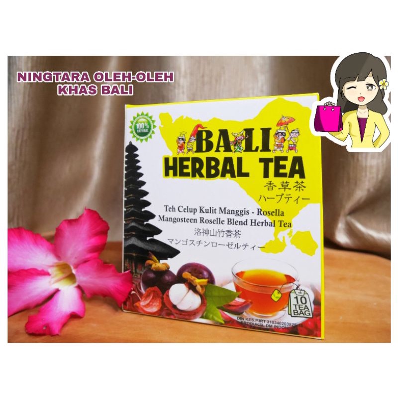 BALI HERBAL TEA MANGOSTEEN PEEL, ROSELLE BLEND, HIBISCUS SABDARIFFA, GRAVIOLA LEAVES, MORINGA (TEH CELUP KULIT MANGGIS, BUNGA ROSELLA, DAUN SIRSAK, DAUN KELOR)