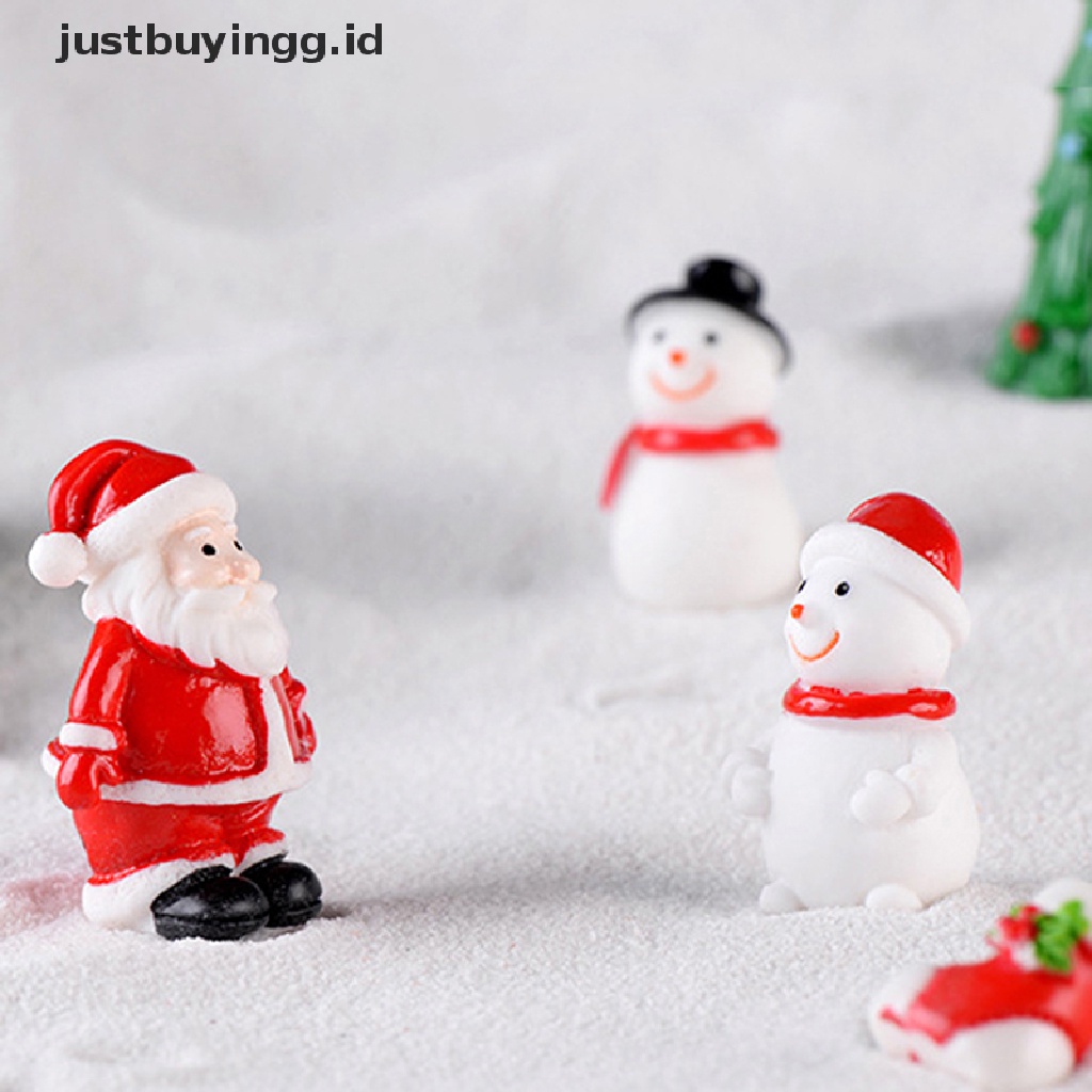 [justbuyingg.id] Christmas Tree Snowman DIY Miniature Garden Decor Santa Claus Micro Landscape ID