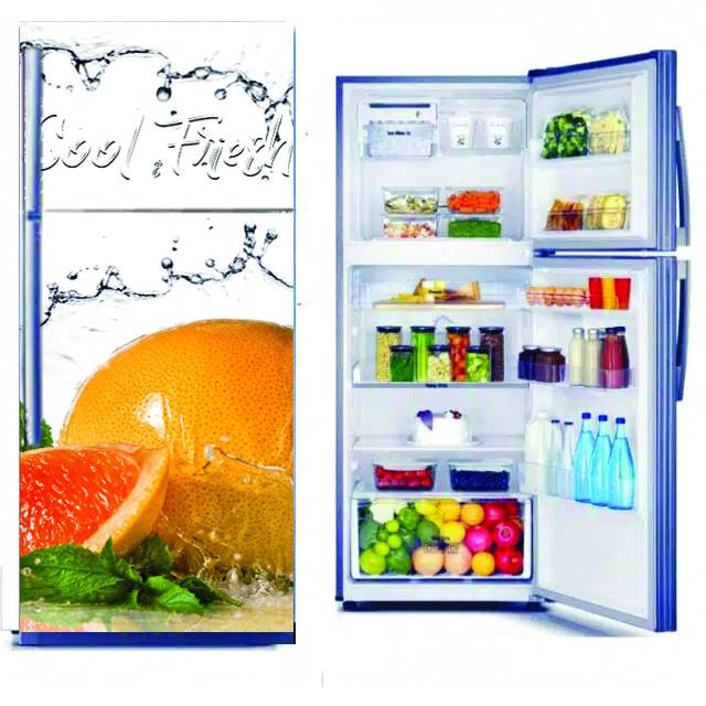 Stiker lemari es 2 pintu murah