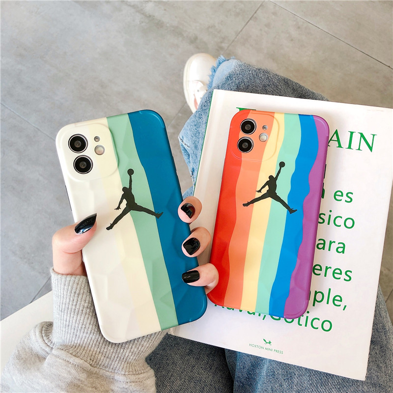 Casing Soft Case Silikon Warna Pelangi Untuk Iphone 11 Pro Max / Xs Max / Xr / 8 + / 7 + / 12 Pro Max