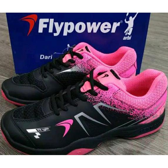 'Terbaru' * Sepatu Badminton Flypower PLOSAN 5 Original Black Pink by ndeso grosir *termurah