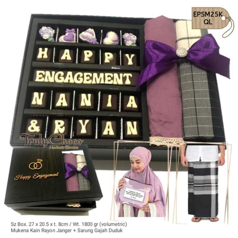 

Kado tunangan / anniversary / pernikahan coklat trulychoco special EPSM25K