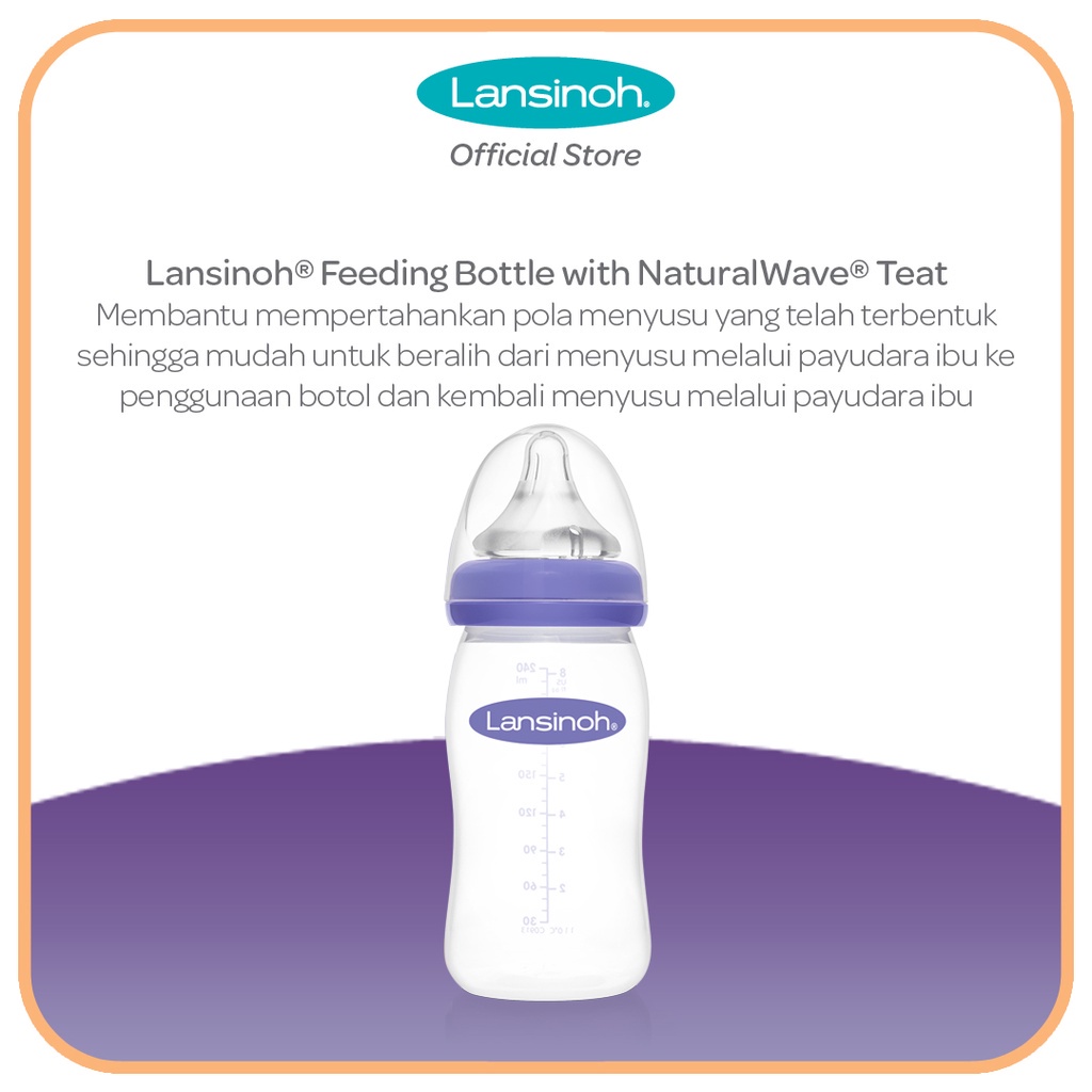 Lansinoh Feeding Bottle With NaturalWave Teat - Botol Susu Anak Bayi - Bottle Wide Neck