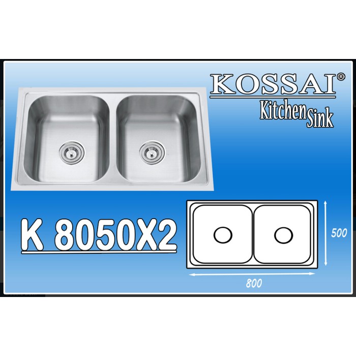 Sink- bak cuci piring uk 80cm x 50cm x 20cm