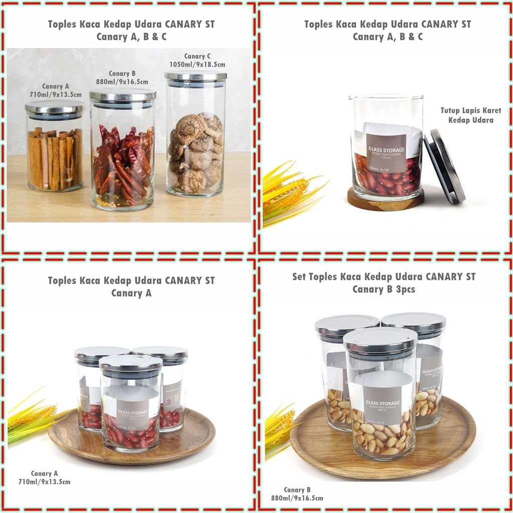 Set 3pcs Set Canary ST (Tutup Stainless) A 710ml/B 880ml/C1050ml 3pcs