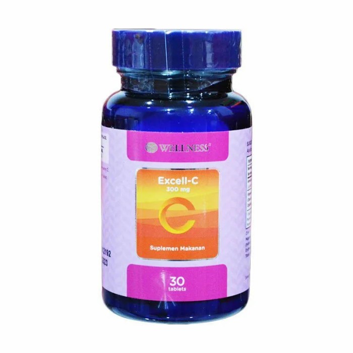 Wellness Excell C 300mg 30 Tablets Vitamin C Suplemen Makanan BPOM