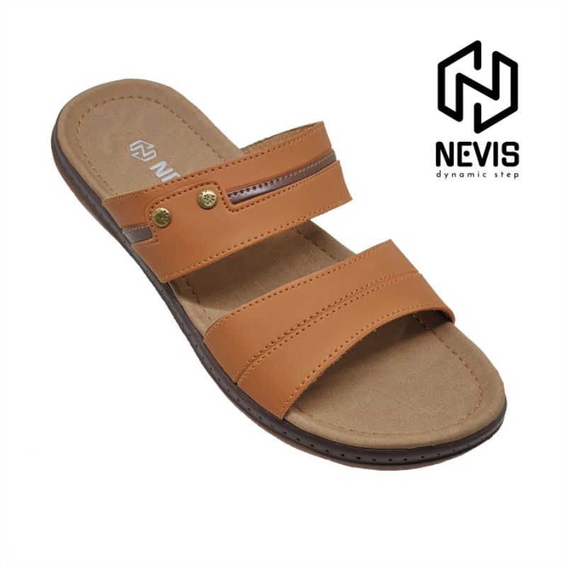 Sandal Pria Casual Nevis NVS 13 Sandal Kulit Selop Slop Original