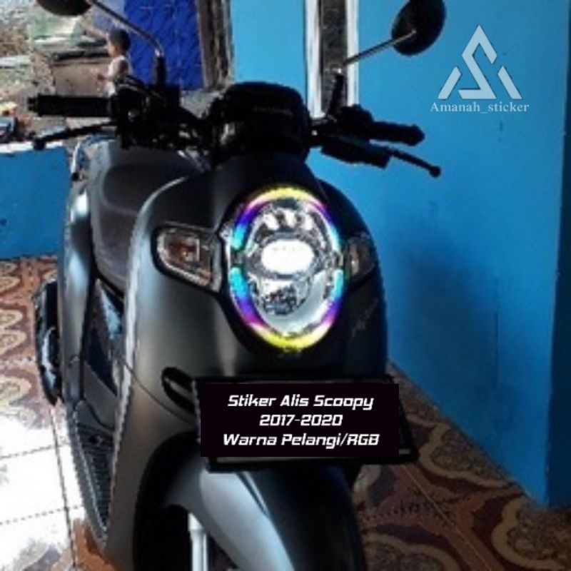 Stiker Alis Scoopy 2017-2020 Rgb pelangi/ Stiker Alis Scoopy RGB /Stiker Lampu Scoopy Pelangi