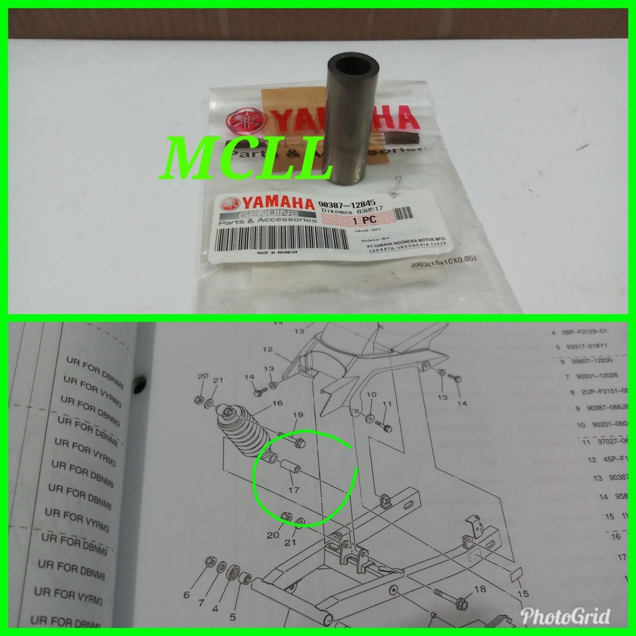 BOSH MONOSHOCK BYSON/BYSON FI ORIGINAL YAMAHA 90387-12845 BOSS BOSH SOK SHOCK BELAKANG BAGIAN BAWAH 