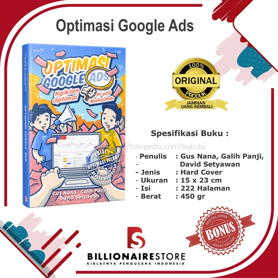 Buku Optimasi Google Ads Ngiklan Optimal Billionaire Store Gus Nana