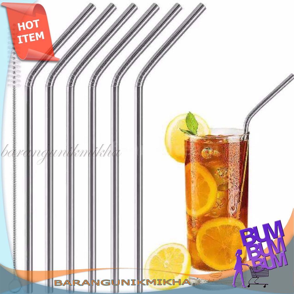 Sedotan Stainless Steel Ramah Lingkungan/ Sedotan Stainless/ Alat Minuman