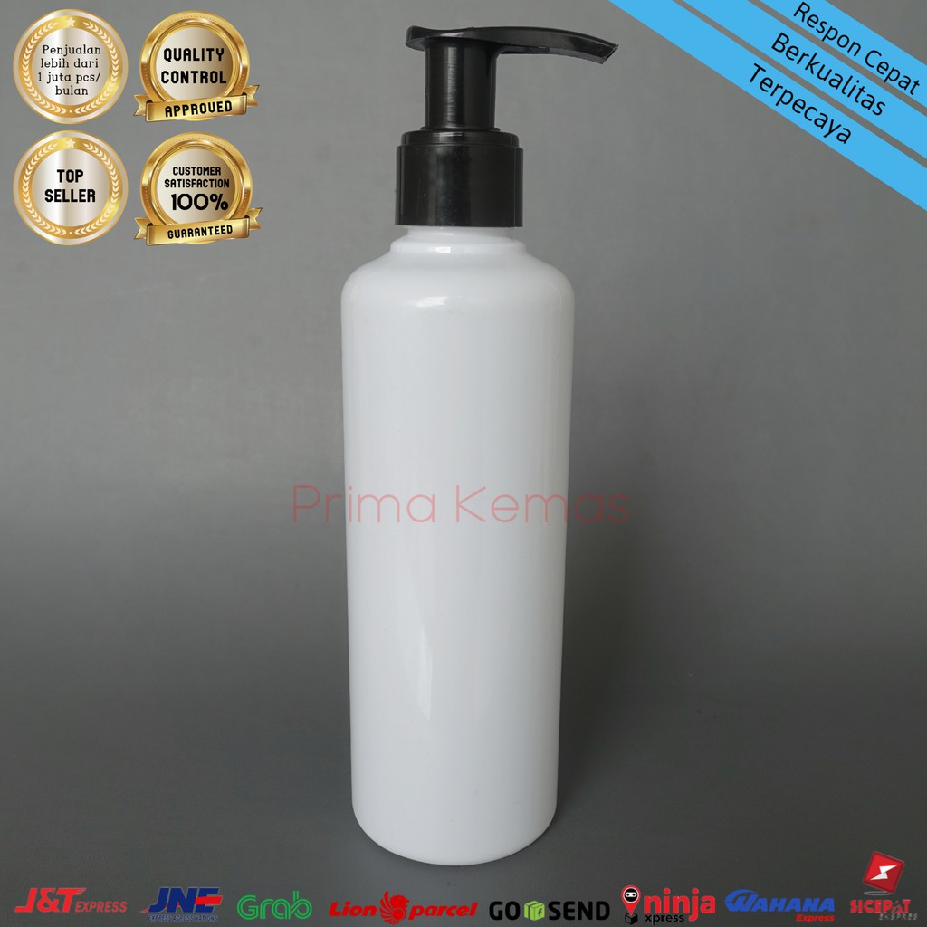 Botol Pump Lotion 250 ml - botol kosmetik 250 ml - botol skincare Pet 250 ml Pump Lotion A Black