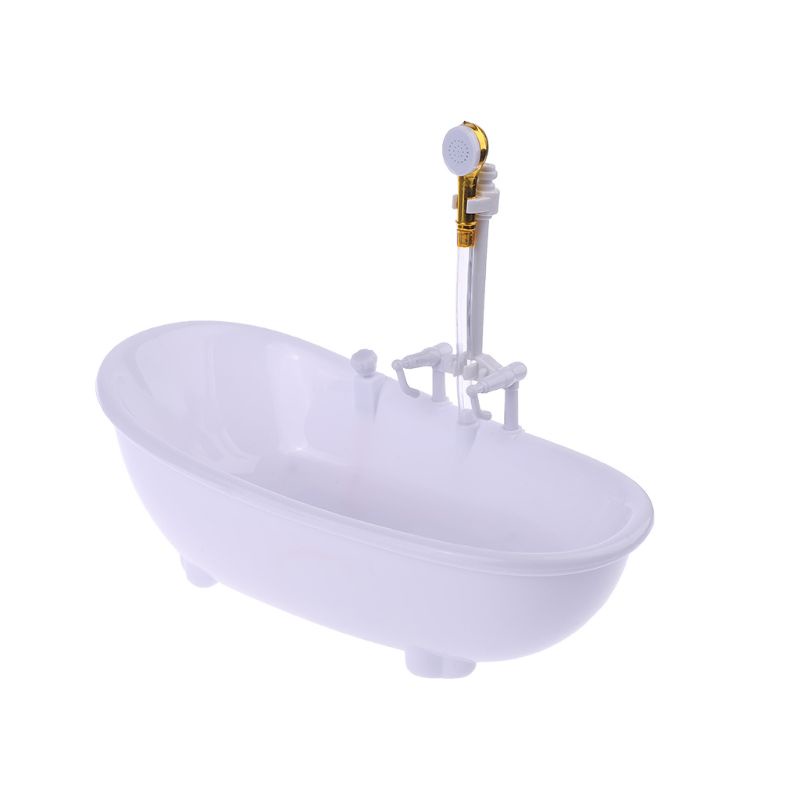 Mary1per6 Miniatur Rumah Boneka Bathtub Elektrik Furniture Aksesoris Kamar Mandi Anak Pr