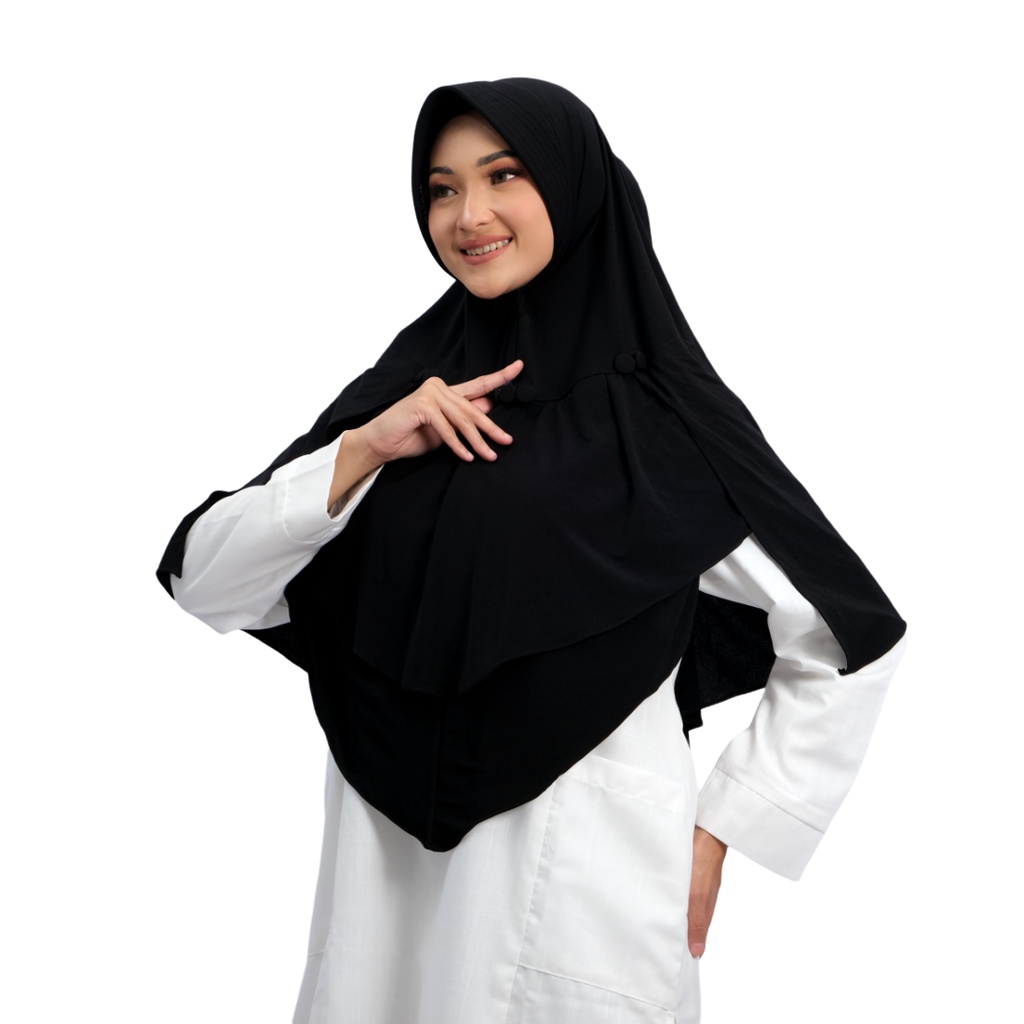 Razwa Albania - jilbab instan jersey premium aksen kancing  - All Varian Collor