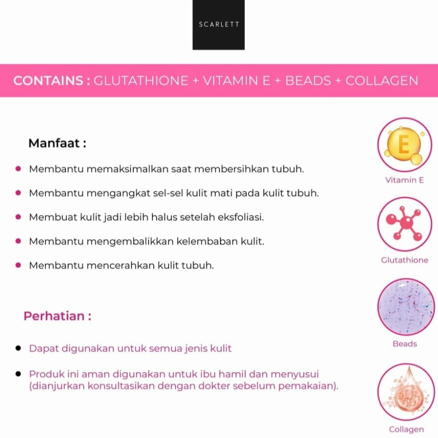 ✨ AKU MURAH ✨Scarlett Whitening Shower Scrub Charming