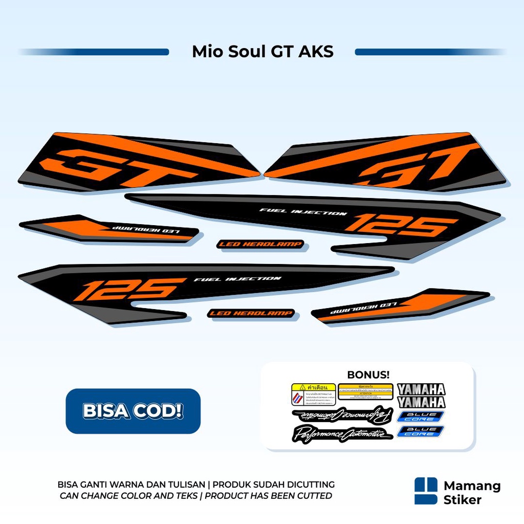Striping Yamaha Mio Soul GT AKS 125 Variasi Original (10) 2015 2016 2017 2018 2019 2020 2021 LED Ful